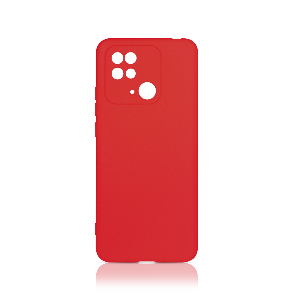 Чехол для Xiaomi Redmi 10C, силиконовая накладка, красный DF xiCase-64 (red)