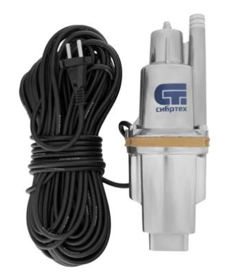 Насос погружной вибрационный Сибртех СВН300-25, верхний забор, 300 Вт, напор 75 м, 1200 л/ч, кабель 