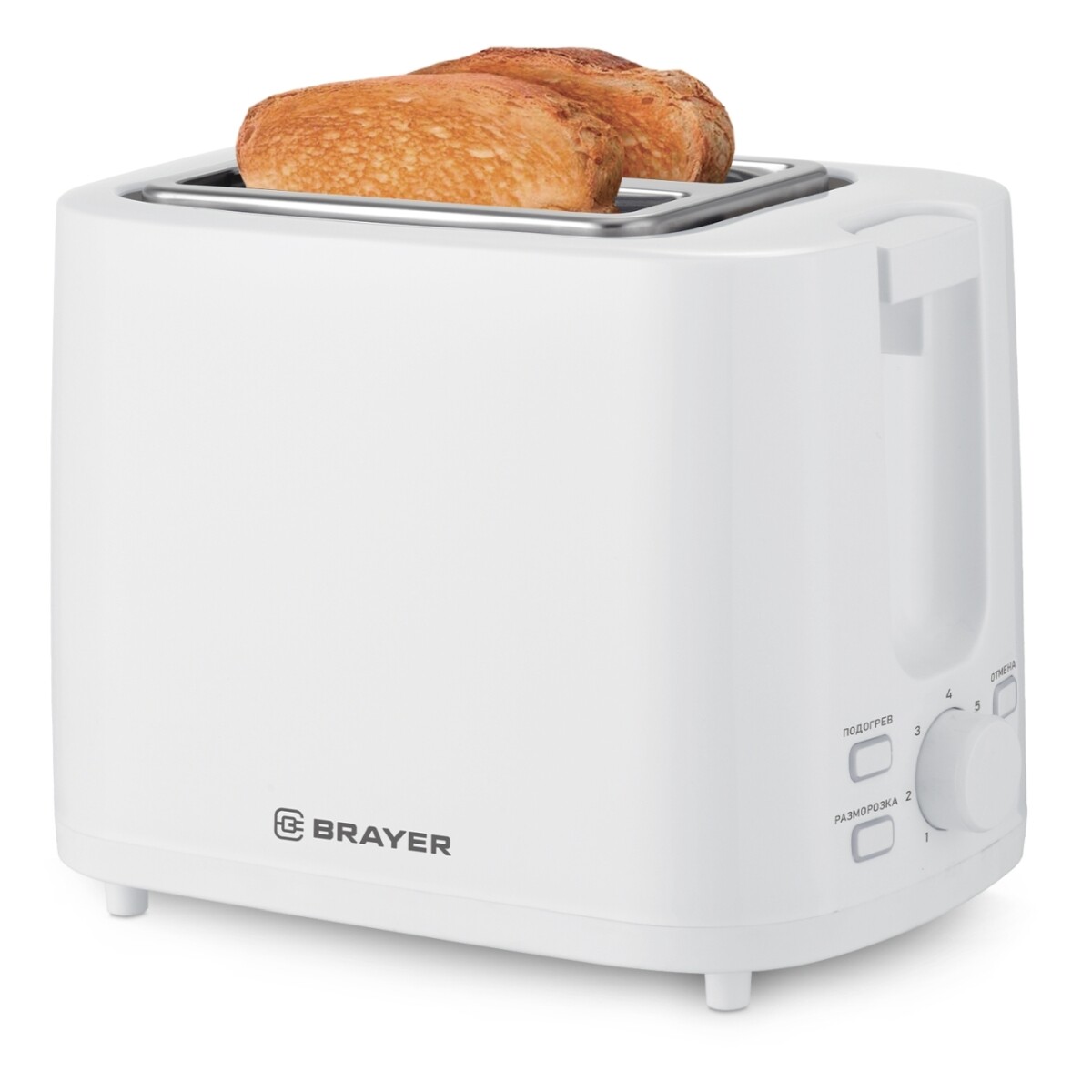 Тостер Brayer BR2107 930 Вт, 7 реж, размор, автооткл, центрование тостов, бел.