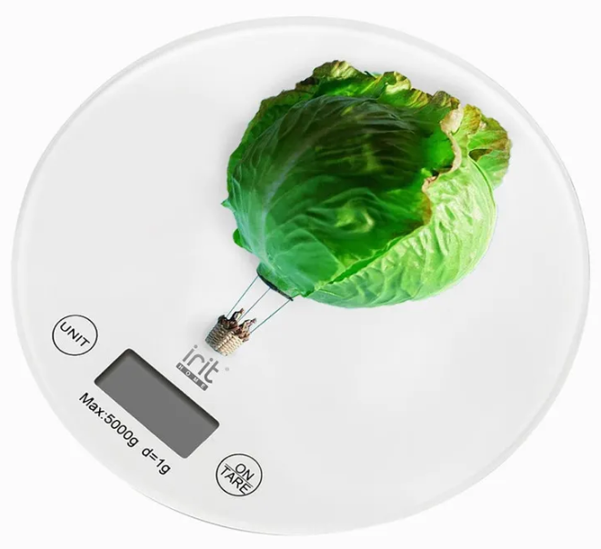 Весы кухонные электронные Irit IR-7245 круглые, "капуста"