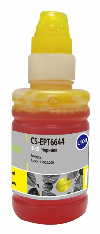 Чернила Cactus CS-EPT6644 T6644 желтый 100мл для Epson L100/L110/L120/L132/L200/L210/L222/L300/L312
