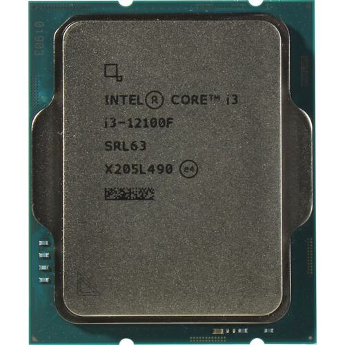 Процессор Intel Core I3-12100F (4/8ядер,3.3-4.3ГГц,DDR4-3200/DDR5-4800,нет видео,60-89W,Alder )1700