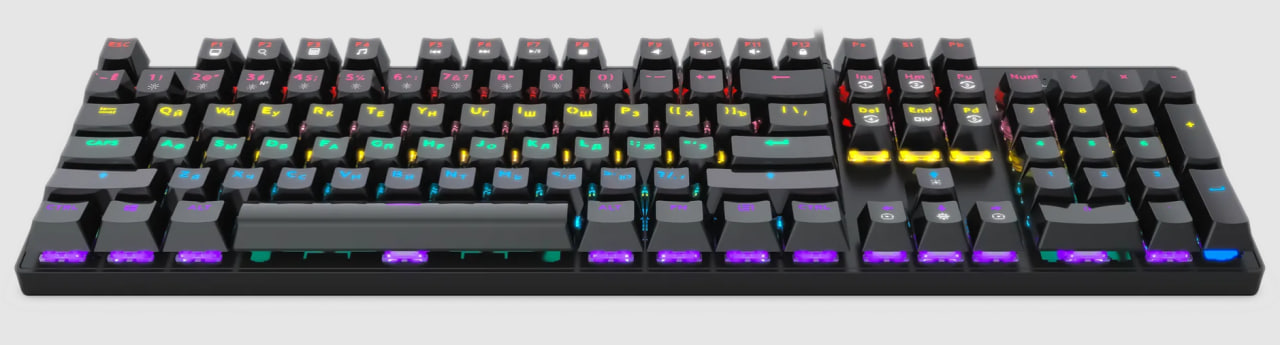 Клавиатура проводная Jet.A Panteon T14 BS HS механическая игровая (LED,OUTEMU Black,104 кл.,USB)