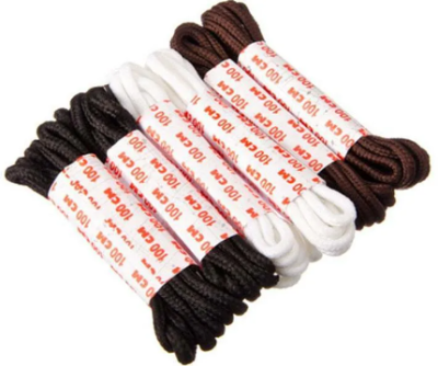 Шнурки для обуви, 6 пар, черные, белые, коричневые, 1м