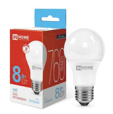 Лампа LED InHome A60  8Вт Е27 6500К 760Лм