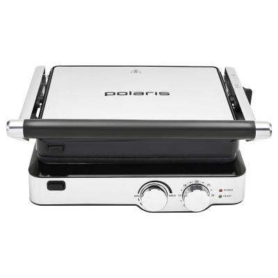 Гриль Polaris PGP 2402 серебристый(2000 В,до 240С,таймер на 30мин,3 в 1: Гриль, Мини-печь, Барбекю)