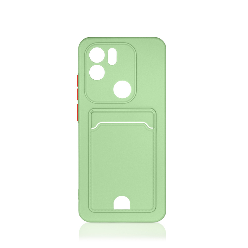 Чехол для Xiaomi Redmi A1+ / A2+ , сил.накладка + отд/карты, зеленый DF xiCardCase-04 (light green)