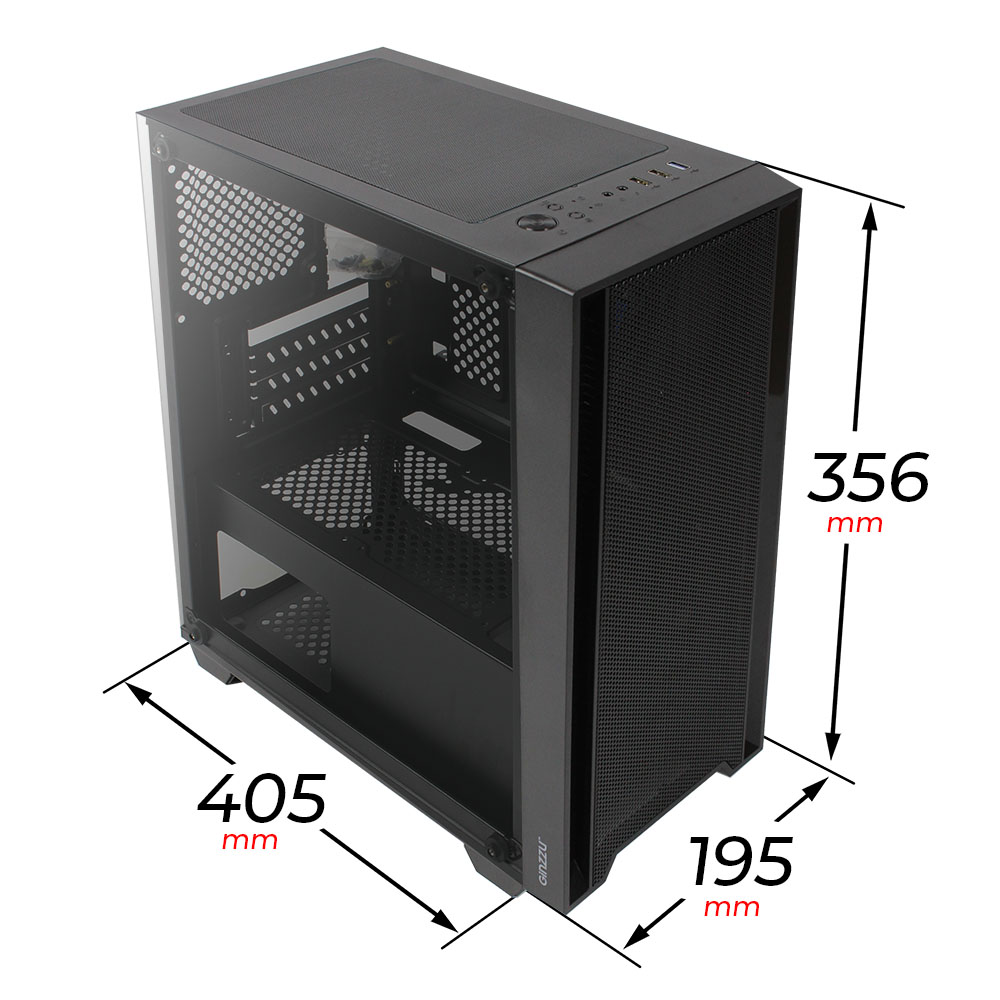 Корпус mATX MidiTower Ginzzu CL530 