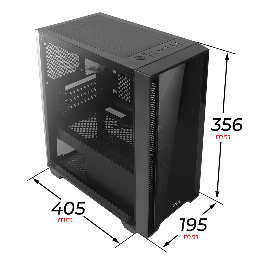 Корпус mATX MidiTower Ginzzu CL510 