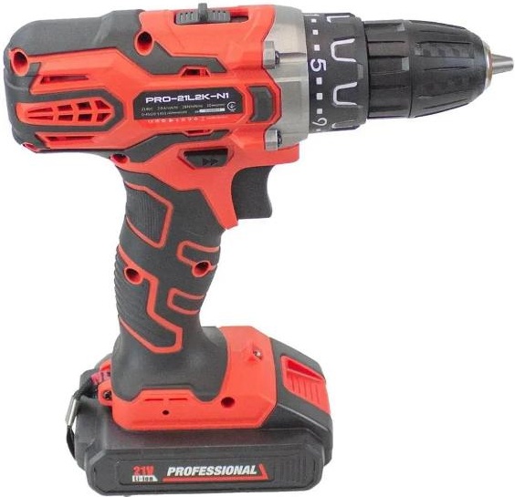 Аккумуляторный шуруповерт Edon PROtech PRO-21L2K (21В, 28Нм;2х2,0Ач Li-Ion,2скорости, пласт кейс)