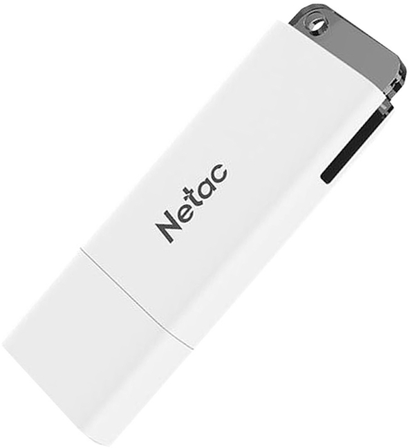 Флэш-память USB_128 GB Netac U185 <NT03U185N-128G-20WH>, USB2.0, с колпачком, пластиковая белая