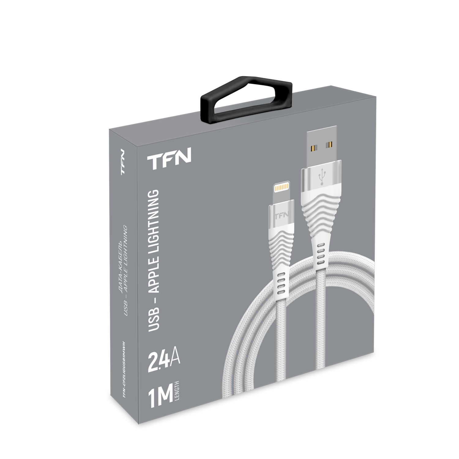 Дата-кабель USB с разъемом 8-pin TFN FORZA для Apple 1м, white, TFN, TFN-CFZLIGUSB1MWH