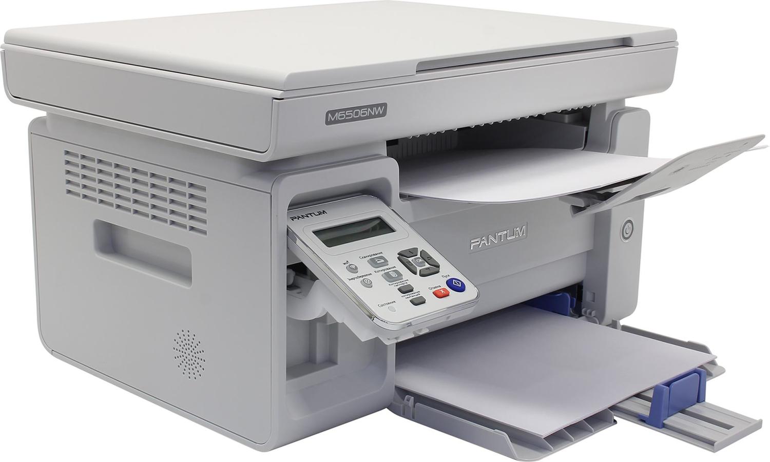 Принтер лазерный Pantum МФУ M6506NW (A4,128Mb,22 стр/мин,1200*1200dpi, USB 2.0,Wi-Fi, PC-211EV)белый