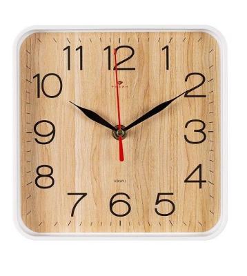 Часы настенные Рубин 1918-112W квадрат пластик 19*19 Дерево корпус белый
