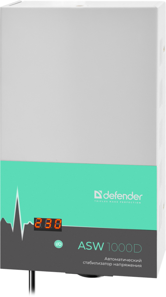 Стабилизатор напряжения Defender ASW 1000D настенный 600Вт толщина 65мм, 1 розетка