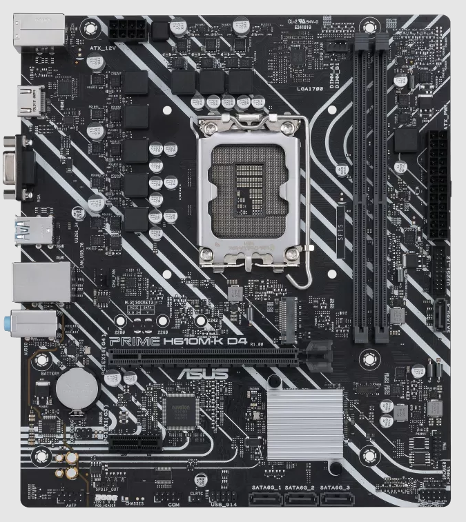 Материнская плата Asus PRIME H610M-K D4 Soc-1700 Intel H610 2xDDR4 mATX AC`97 8ch(7.1) HDMI VGA M.2