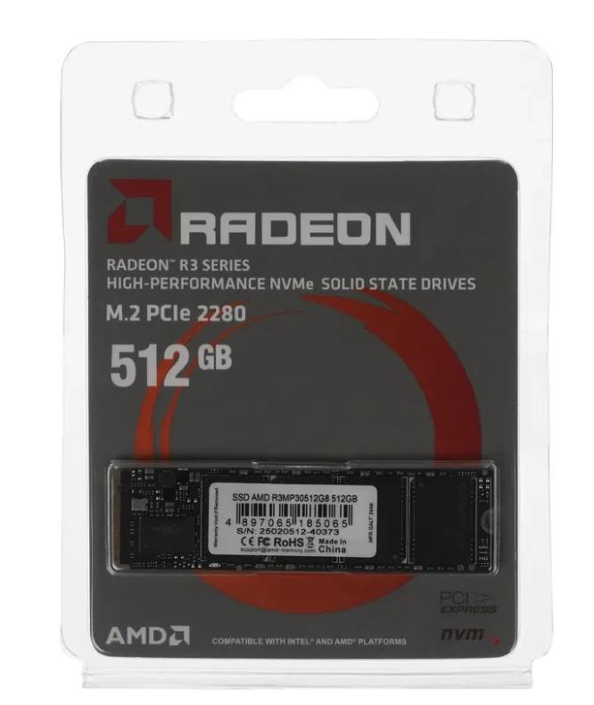 Диск SSD M.2 2280 512Gb AMD R3 R3MP30512G8 (PCI-E 3.0)