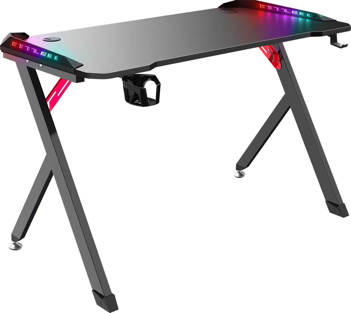 Игровой стол Defender Platinum RGB,подвес кружки+гарн.,черн