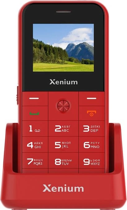 Сотовый телефон Xenium X718 красный (2G,2*SIM, 1,77",160х128,mSD до 32Gb,0.3 Мп,1000 мАч,FM,Type-C)