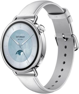 Смарт-часы Xiaomi Watch S4 41мм Leather Strap (белый)