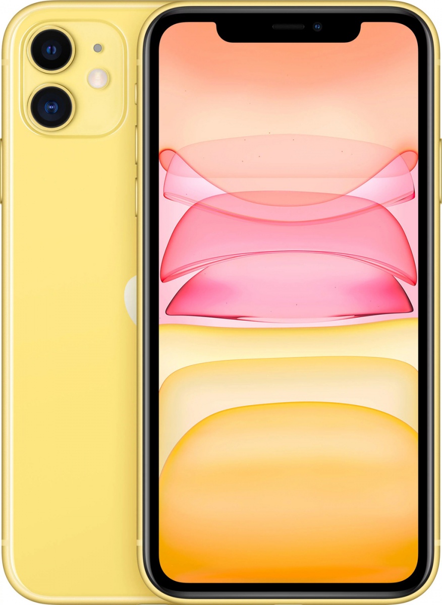 Смартфон Apple iPhone 11 64Gb желтый (6.1" A13 6х2,49ГГц 4Гб/64Гб/1792×828/12+12Mp/12Мр/3110мАч)