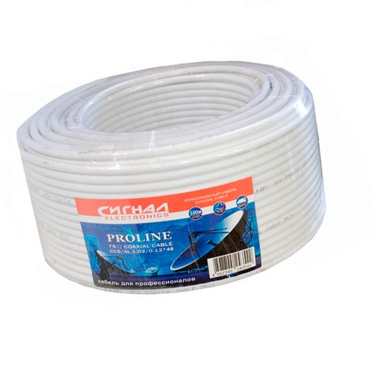Кабель коаксиальный Signal Proline 75 Ом RG6 1.02(жила)/48*0.12(оплетка) CCS/AL (в бухте по 100м)