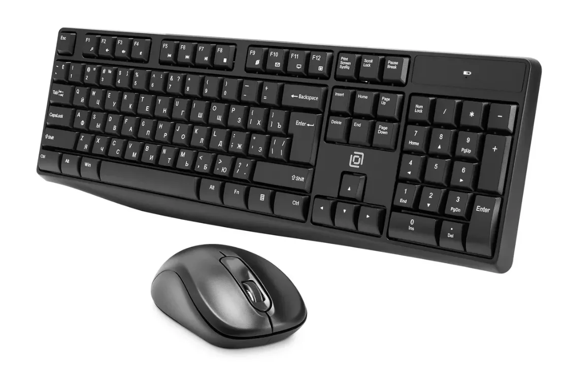 Клавиатура + мышь Oklick S260W клав:черный мышь черный USB беспроводная