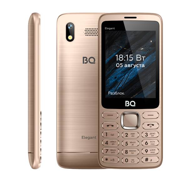Сотовый телефон BQ BQM-2823 Elegant золотой(2*SIM 2.8" 320х240 BT FM 0.1Мп фон.mSD до 32Gb 1000 мАч)