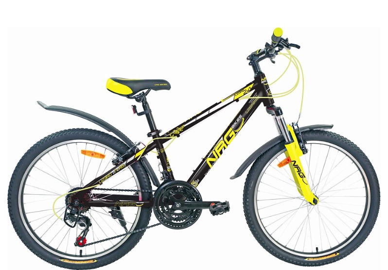 Велосипед NRG Bikes LIZARD (24"' 21 ск. рост. 12") black-lemon-white