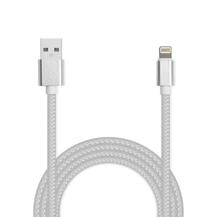 Дата-кабель USB с разъемом 8-pin для Apple 2м,  Jet.A JA-DC44 2А белый в оплетке