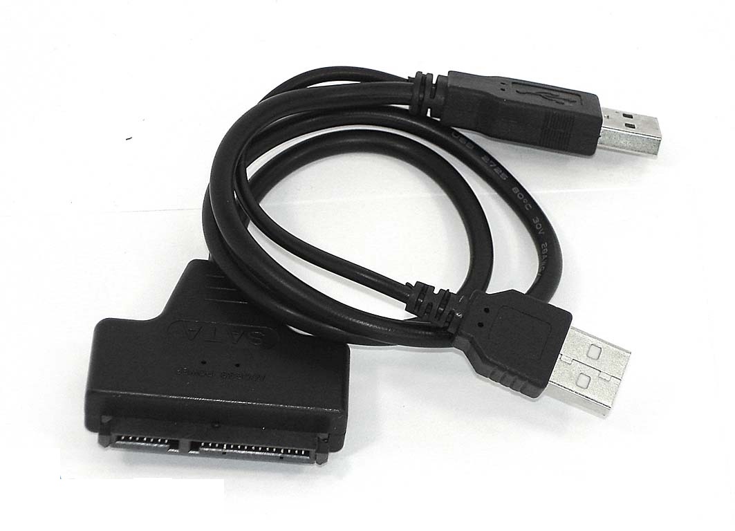 057930 Переходник SATA на USB 2.0 на шнуре 50см с индикаторами питания DM-685 (для 3,5" не подходит)