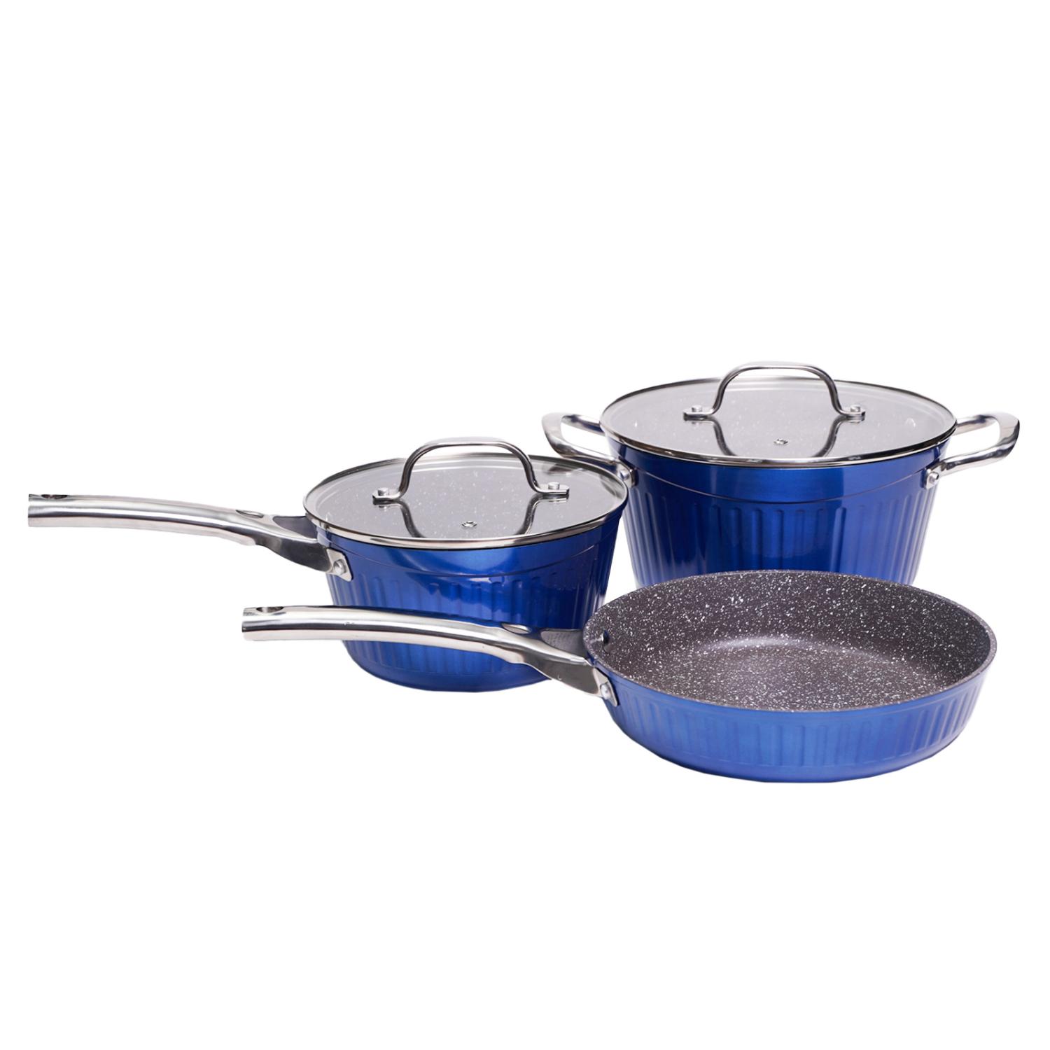 Набор посуды Galaxy GL 9515 синий 5 пр. антипр.покр. для всех типов плит