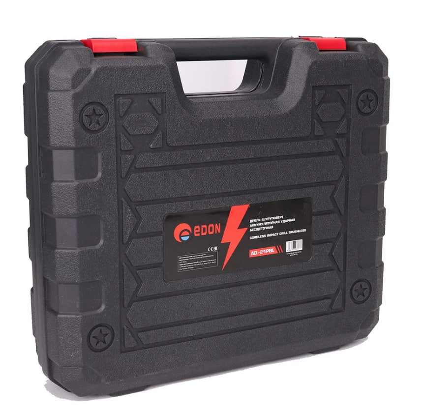 Аккумуляторный шуруповерт Edon Super AD-21PBL бесщеточный, ударный, 21В, 1Акк