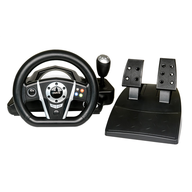 Руль Диалог GW-235VR Dialog GranTourismo- вибро, 2педали+рычаг, PC USB/PS4&3/XB1&360/Android/Switch