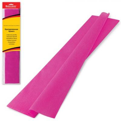 Цветная бумага ПОДЕЛОЧНАЯ КРЕПИРОВАННАЯ BRAUBERG, 50*200см, т -роз., с подвес, 124736