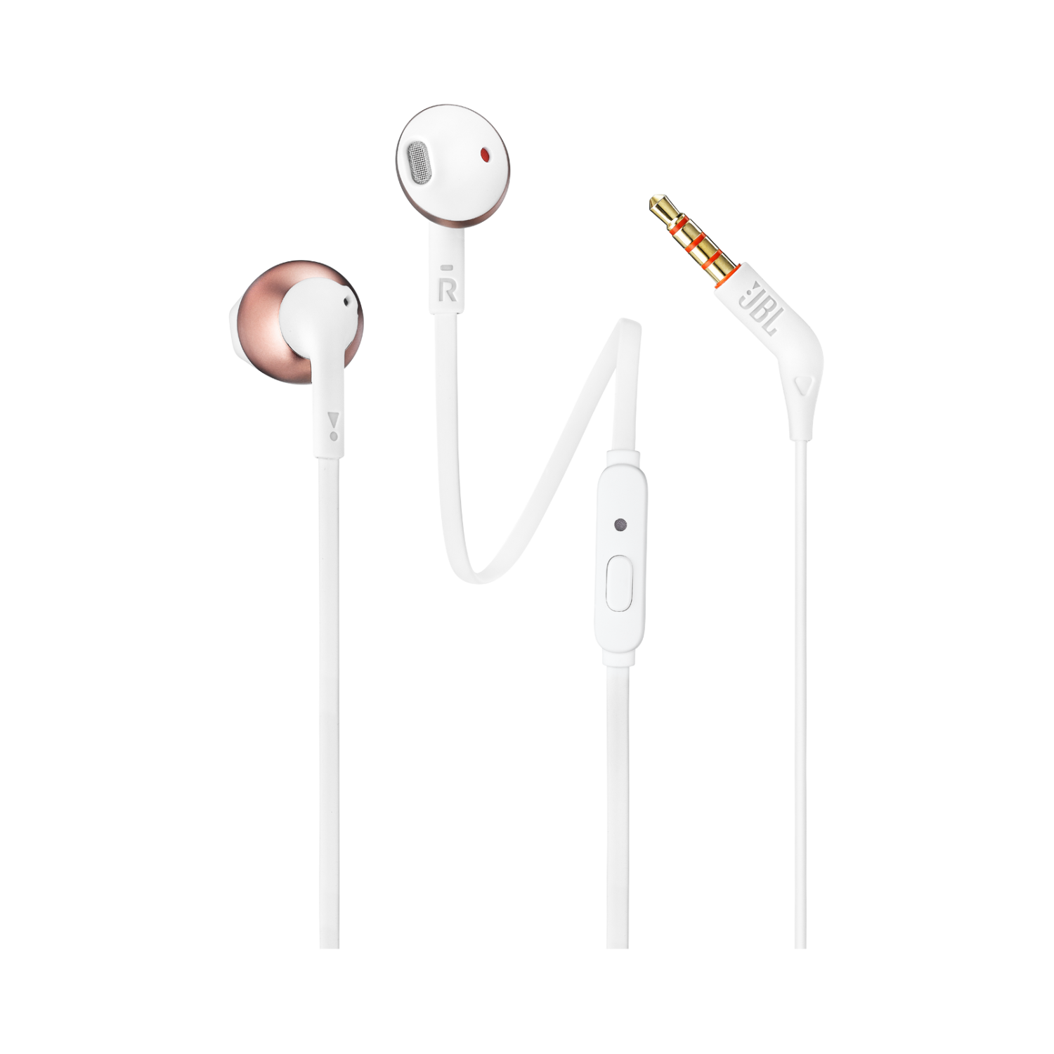 Наушники вставные JBL T205 розовое золото [12.5mm, 20Гц~22kГц, 16 Ом, 1.2 м]