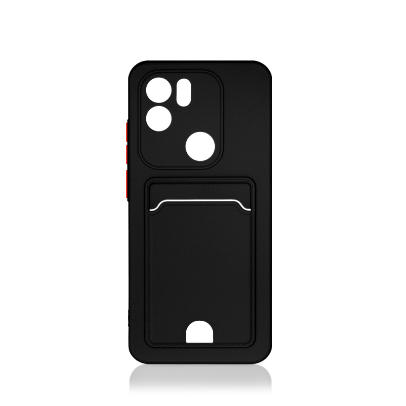 Чехол для Xiaomi Redmi A1+ / A2+ , сил.накладка + отд/карты, черный DF xiCardCase-04 (black)