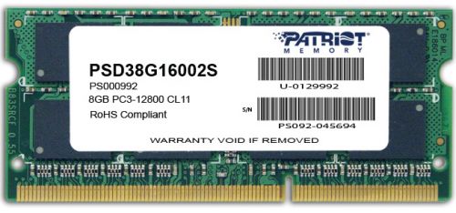 Модуль памяти SODIMM DDR3 8Gb (pc-12800) 1600МГц Patriot 1.35В