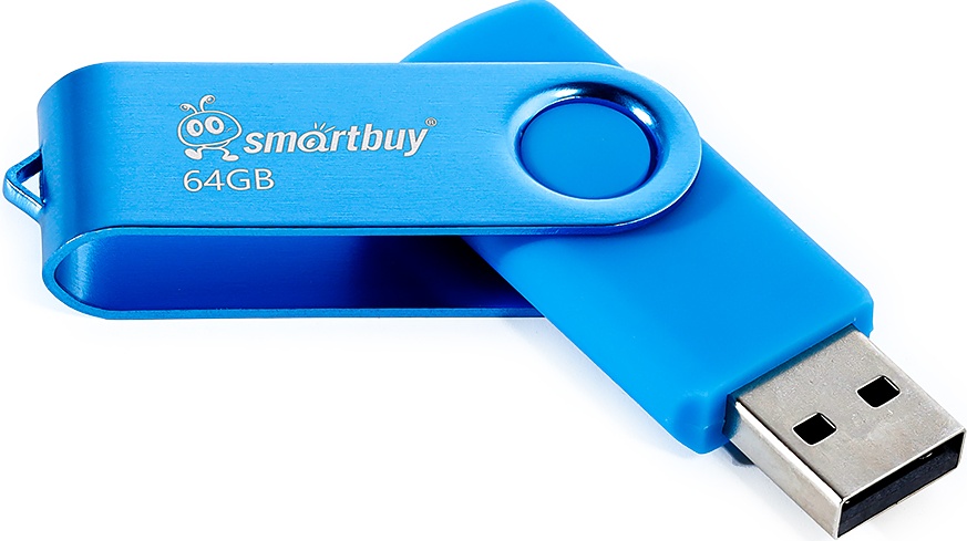 Флэш-память USB_ 64 GB Smartbuy Twist Blue (SB064GB2TWB)