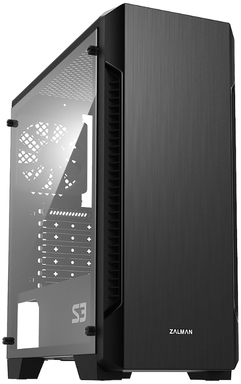 Корпус ZALMAN S3 черный [Mid-Tower, Micro-ATX, Mini-ITX, Standard-ATX, USB 2.0 Type-A, USB 3.2 Gen1 