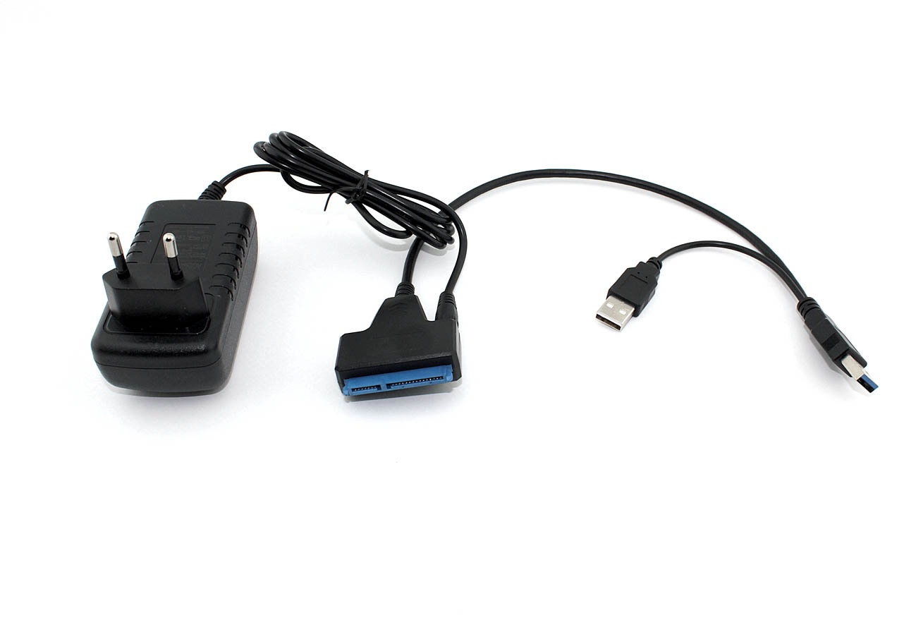 092995 Кабель-переходник для HDD SATA USB 3.0 с доп. питанием, двойной USB