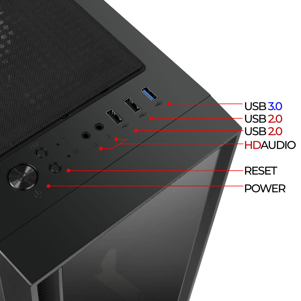 Корпус mATX MidiTower Ginzzu CL510 
